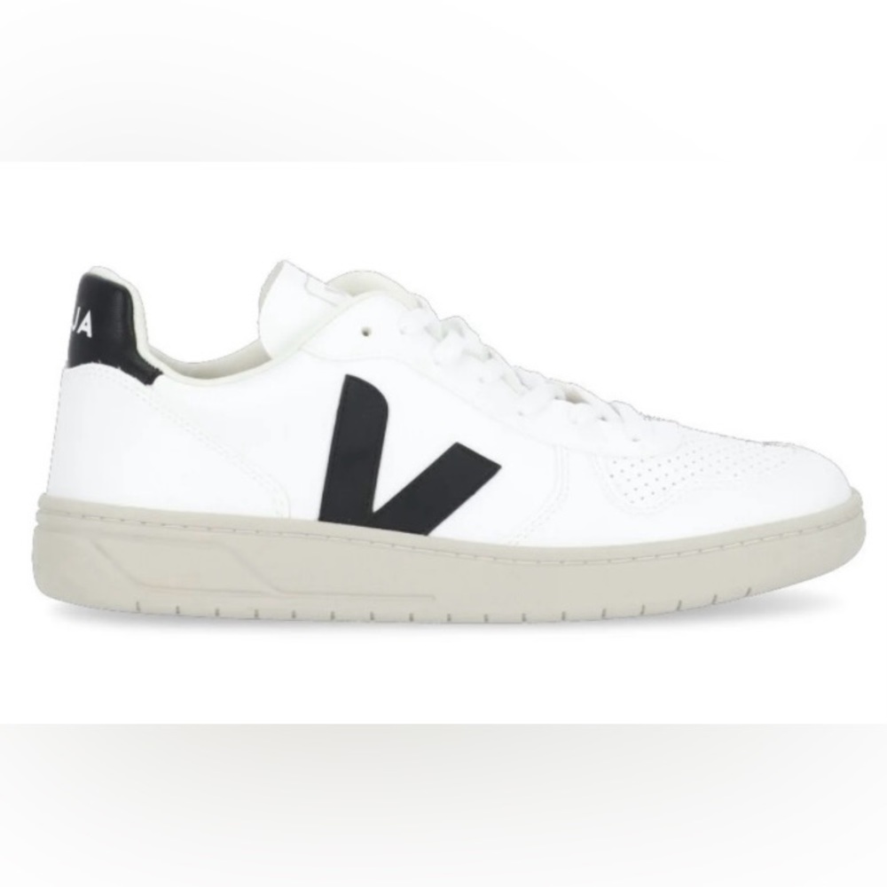 Veja White Sneakers with Black V Logo